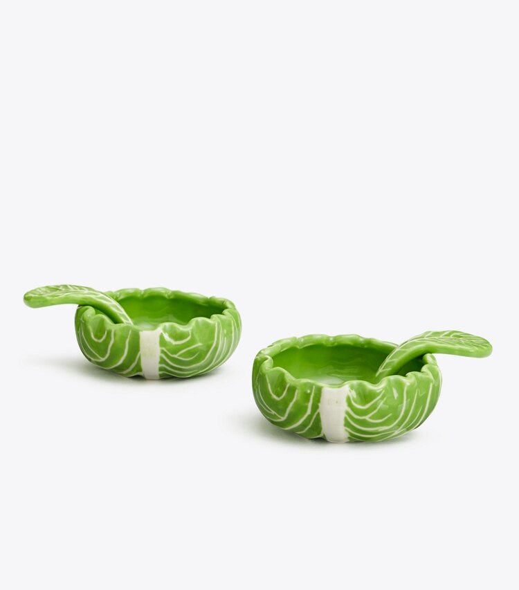 Tory Burch diseñador artículos de mesa & cristalería Salero de vajilla con borde ondulado, set de 2 en Green grupo