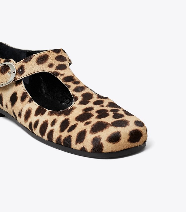Tory Burch designer mocassins Salomé violet dans CHEETAH SPOTS détails