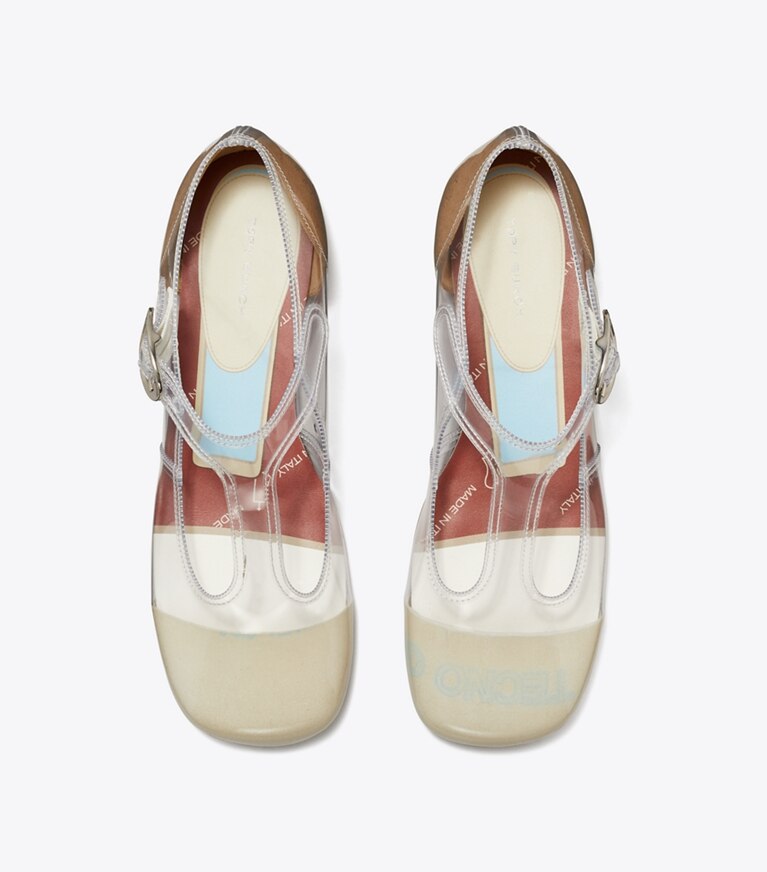 Tory Burch designer mocassins Salomés Violet in CLEAR angle