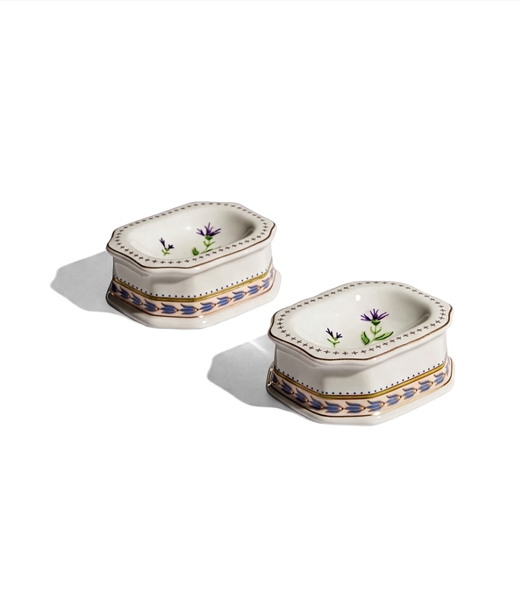 Tory Burch designer décor Salt Cellar, Set of 2 in Ivory / Multi additional
