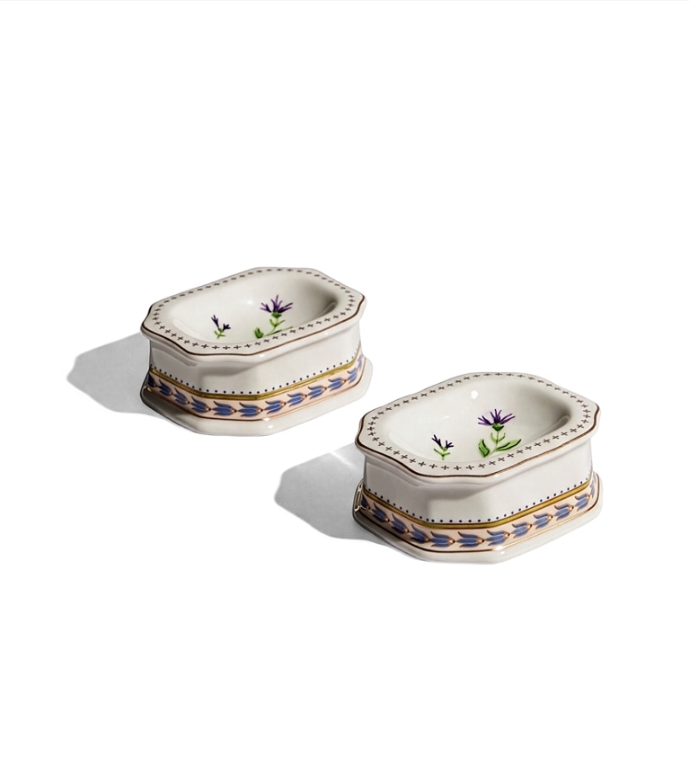 Tory Burch designer décor Salt Cellar, Set of 2 in Ivory / Multi additional