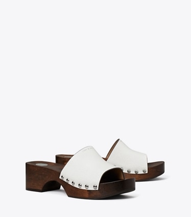 Tory Burch designer sandals Sandal Clog in WHITE angle