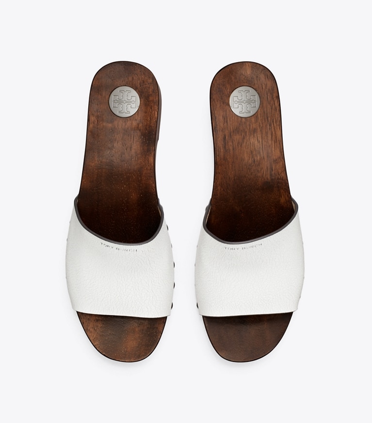 Tory Burch designer sandals Sandal Clog in WHITE overhead