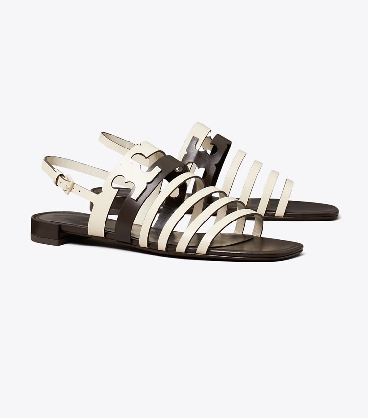 Tory Burch designer sandales Sandale à bride arrière Ines dans LIGHT CREAM / COCO angle