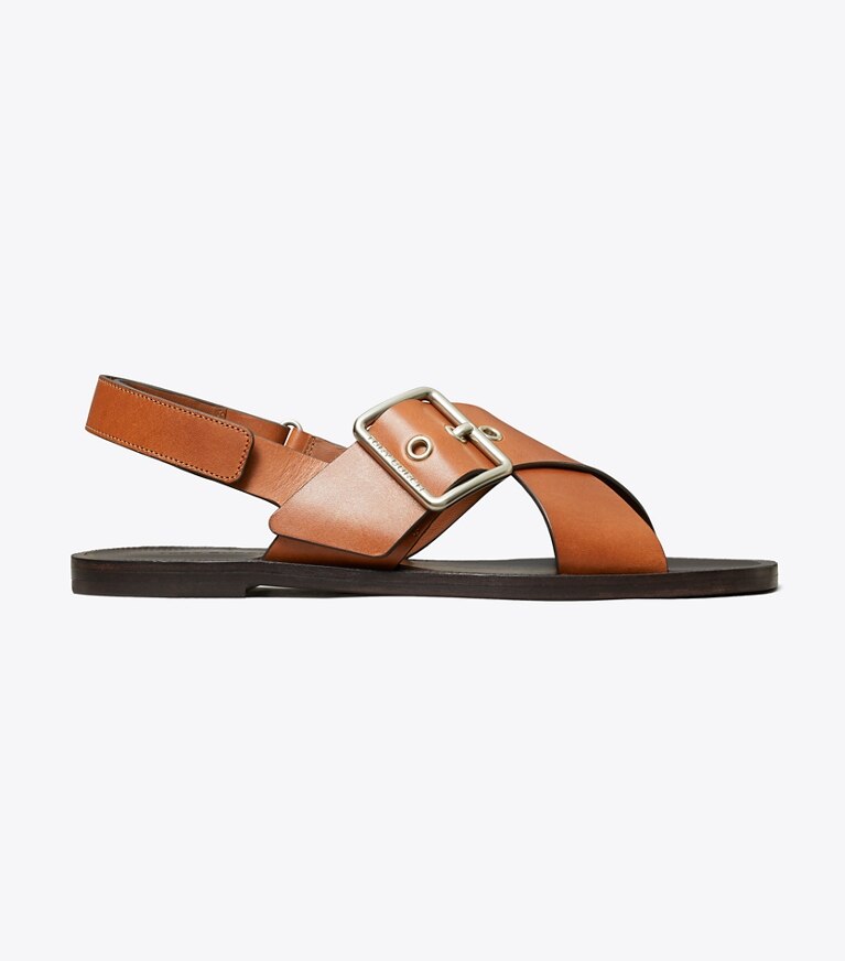 Tory Burch designer sandales Sandale à brides croisées dans DEEP RUSSET de côté