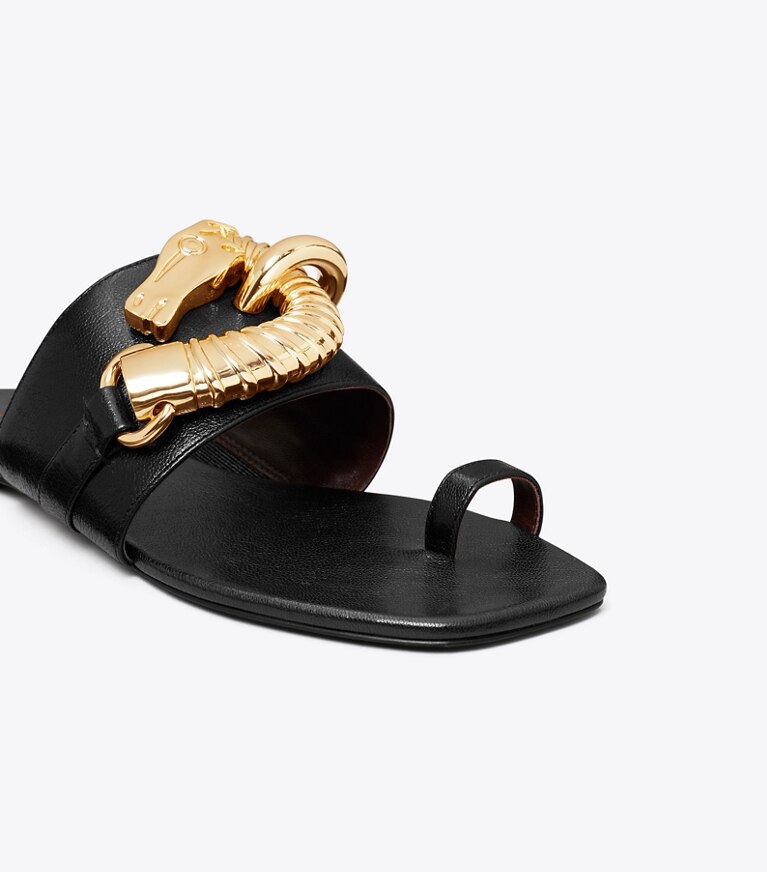 Tory Burch designer sandales Sandale à entre-doigt Jessa dans PERFECT BLACK détails