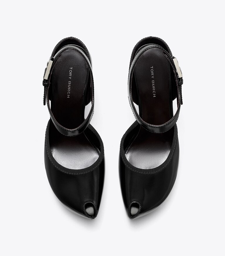 Tory Burch designer escarpins Sandale à plateforme à bout ouvert dans PERFECT BLACK vue du dessus