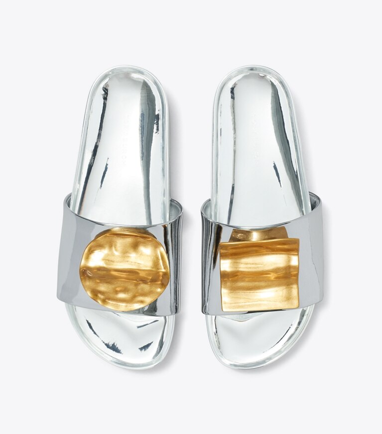 Tory Burch designer sandales Sandale à plateforme dépareillée Patos dans ARGENTO vue du dessus