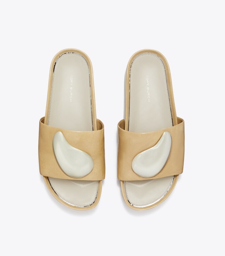 Tory Burch designer sandales Sandale à plateforme Patos dans CHATEAU GRAY / SILVER vue du dessus