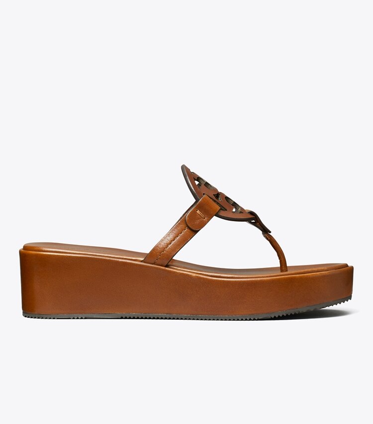 Tory Burch designer sandales Sandale à talon compensé Miller dans NEGRONI de côté