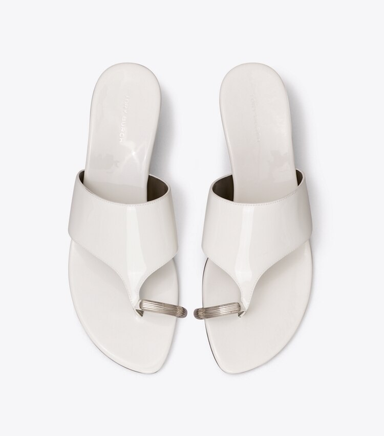 Tory Burch designer sandales Sandale à talon compensé Pierced dans CIRRUS CLOUD vue du dessus