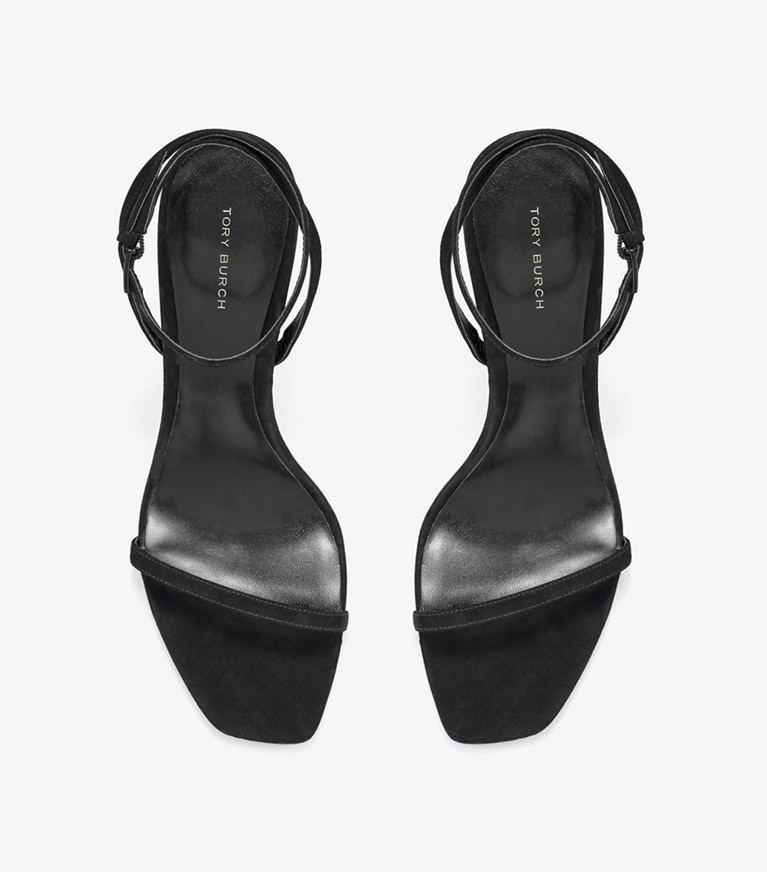 Tory Burch designer sandales Sandale à talon Pavé dans PERFECT BLACK vue du dessus