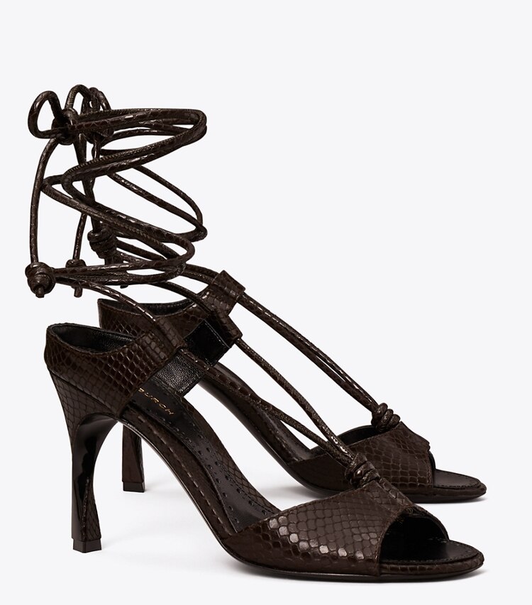 Tory Burch designer sandales Sandale à talon torsadé dans CHOCOLATE angle