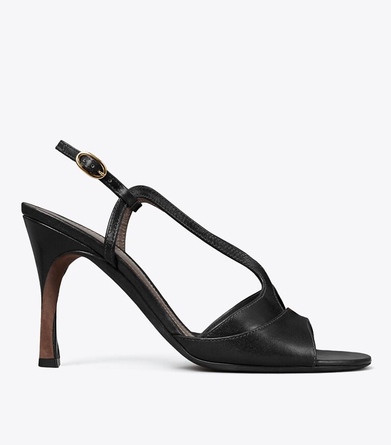 Tory Burch designer sandales Sandale à talon torsadé dans BLACK de côté
