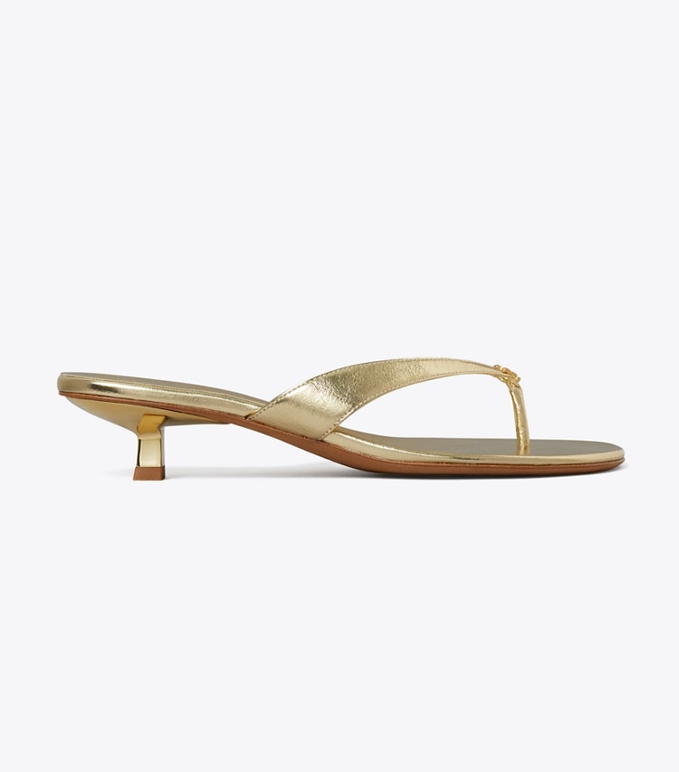 Tory Burch designer sandales Sandale Capri à petit talon dans GOLD de côté