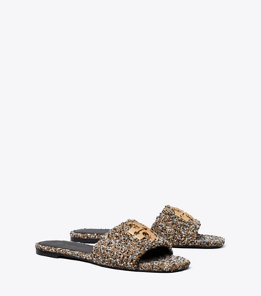 Tory Burch designer sandales Sandale Charlie dans BROWN MULTI / GOLD angle