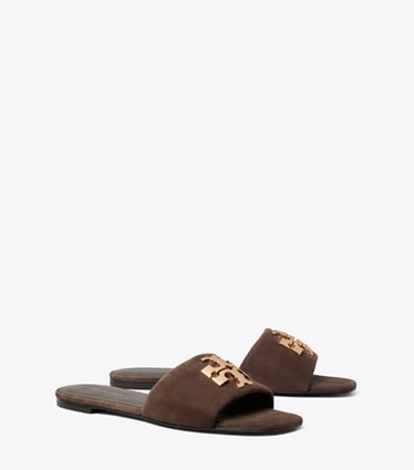 Tory Burch designer sandales Sandale Charlie dans DARK COCOA / GOLD angle