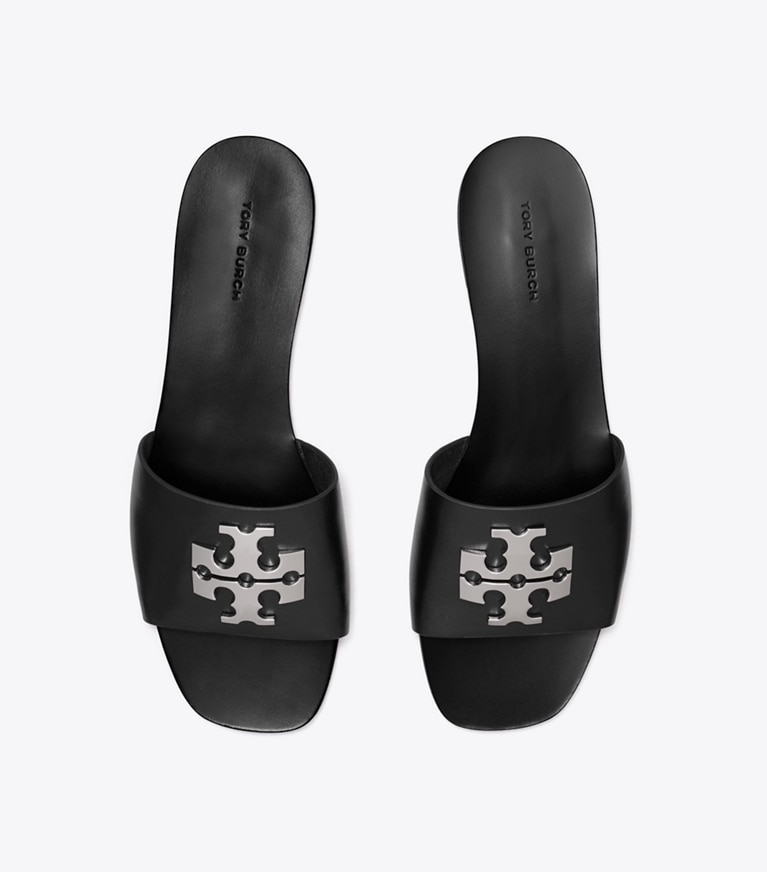 Tory Burch designer sandales Sandale Charlie Cuoio dans PERFECT BLACK vue du dessus
