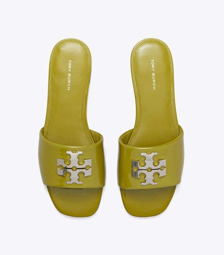 Tory Burch designer sandales Sandale Charlie dans MOSS / SILVER vue du dessus