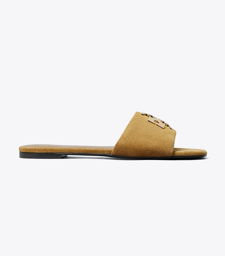 Tory Burch designer sandales Sandale Charlie dans TOFFEE / GOLD de côté