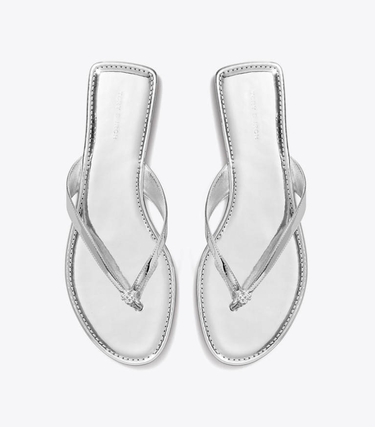 Tory Burch designer sandales Sandale classique dans PLATINUM vue du dessus