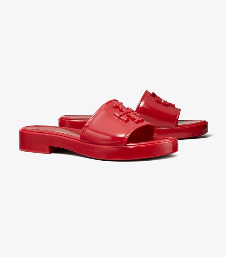 Tory Burch designer sandales Sandale Eleanor Jelly dans TORY RED angle