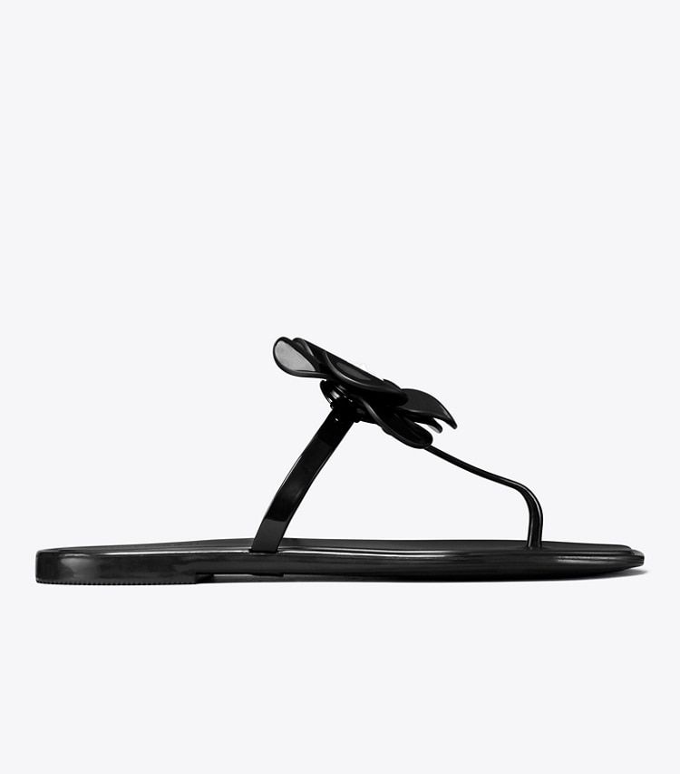 Tory Burch designer sandales Sandale en gelée à fleurs dans PERFECT BLACK de côté