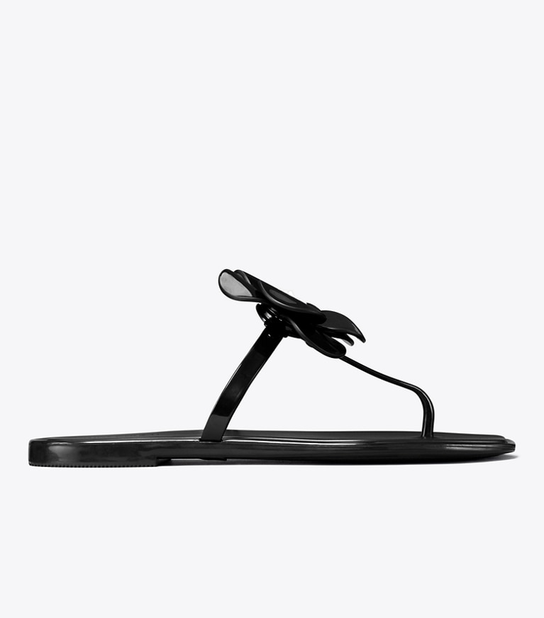 Tory Burch designer sandales Sandale en gelée à fleurs dans PERFECT BLACK de côté