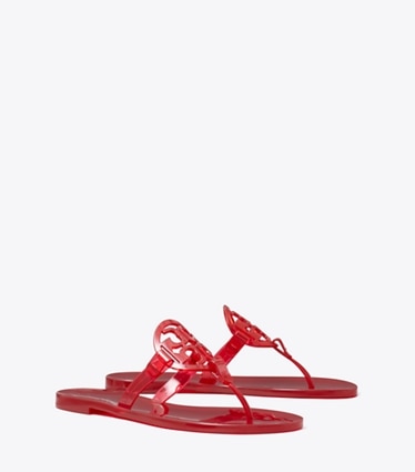 Tory Burch designer sandales Sandale en plastique transparent Miller dans RED angle
