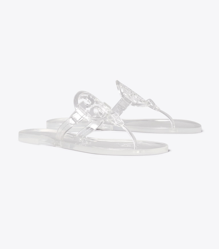 Tory Burch designer sandales Sandale en plastique transparent Miller dans CRYSTAL CLEAR angle