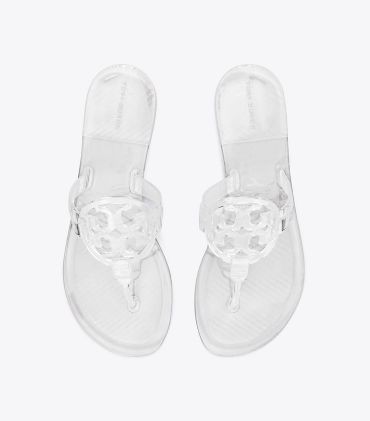 Tory Burch designer sandales Sandale en plastique transparent Miller dans CRYSTAL CLEAR vue du dessus