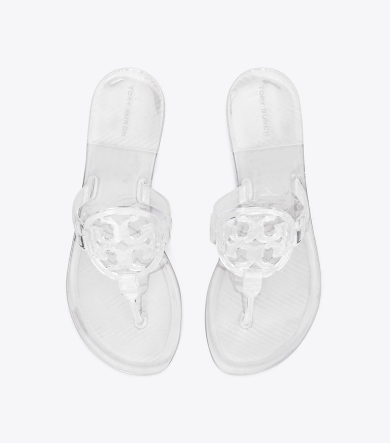 Tory Burch designer sandales Sandale en plastique transparent Miller dans CRYSTAL CLEAR vue du dessus