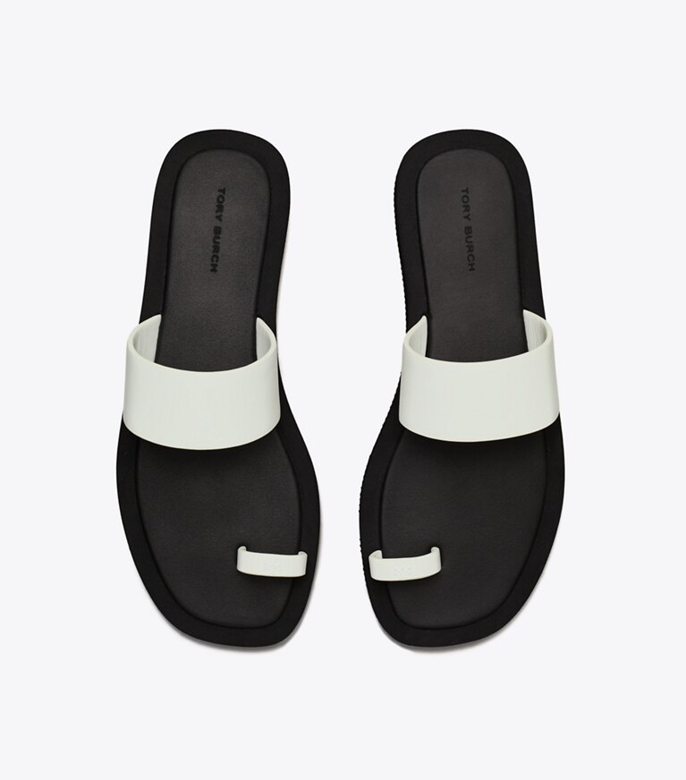 Tory Burch designer sandales Sandale entre-doigts dans CLOUD / PERFECT BLACK vue du dessus