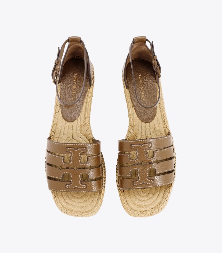 Tory Burch designer espadrilles Sandale espadrille Ines à multiples brides dans WILD MUSHROOM vue du dessus