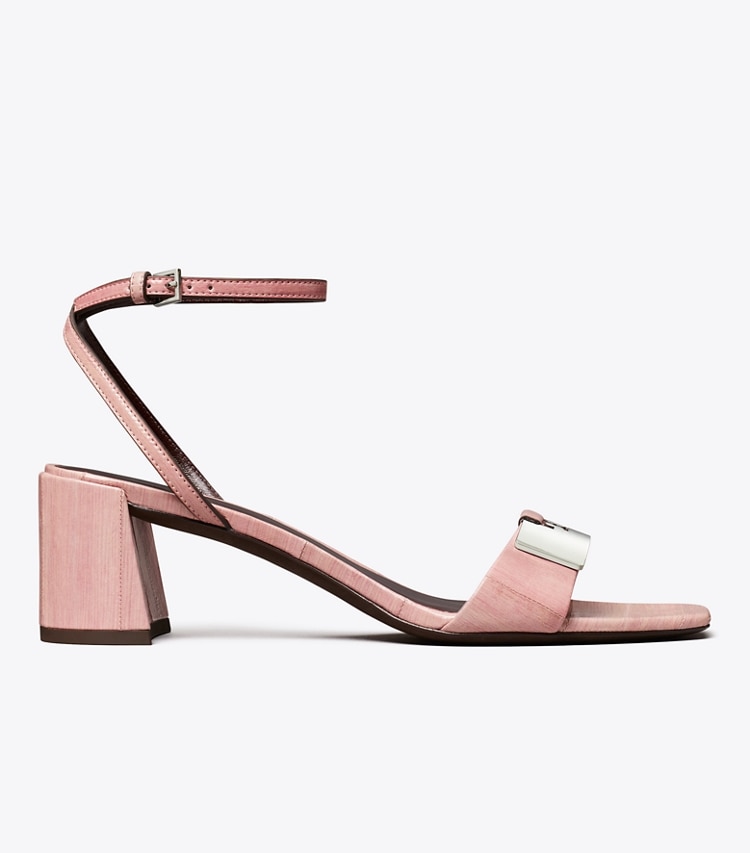 Tory Burch designer sandales Sandale Gigi dans ROSEWOOD / SILVER de côté