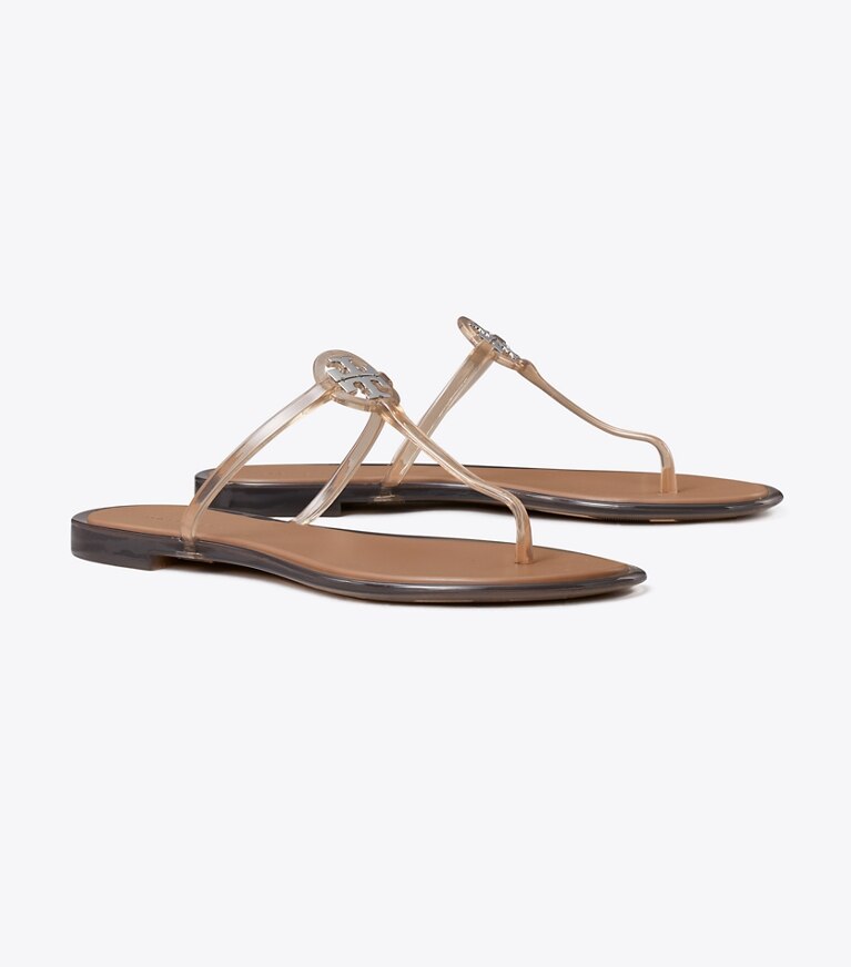 Tory Burch designer sandales Sandale Jelly Mini Miller dans TRANSPARENT LIGHT COCOA angle