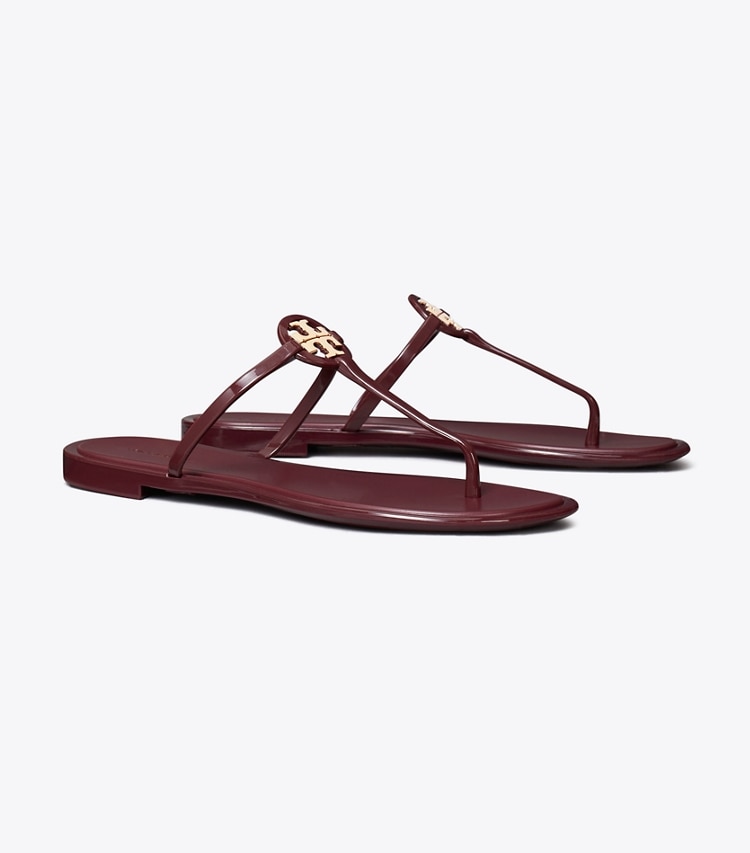 Tory Burch designer sandales Sandale Jelly Mini Miller dans DARK RASPBERRY / GOLD angle