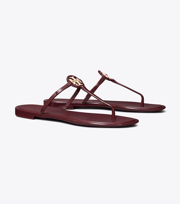 Tory Burch designer sandales Sandale Jelly Mini Miller dans DARK RASPBERRY / GOLD angle