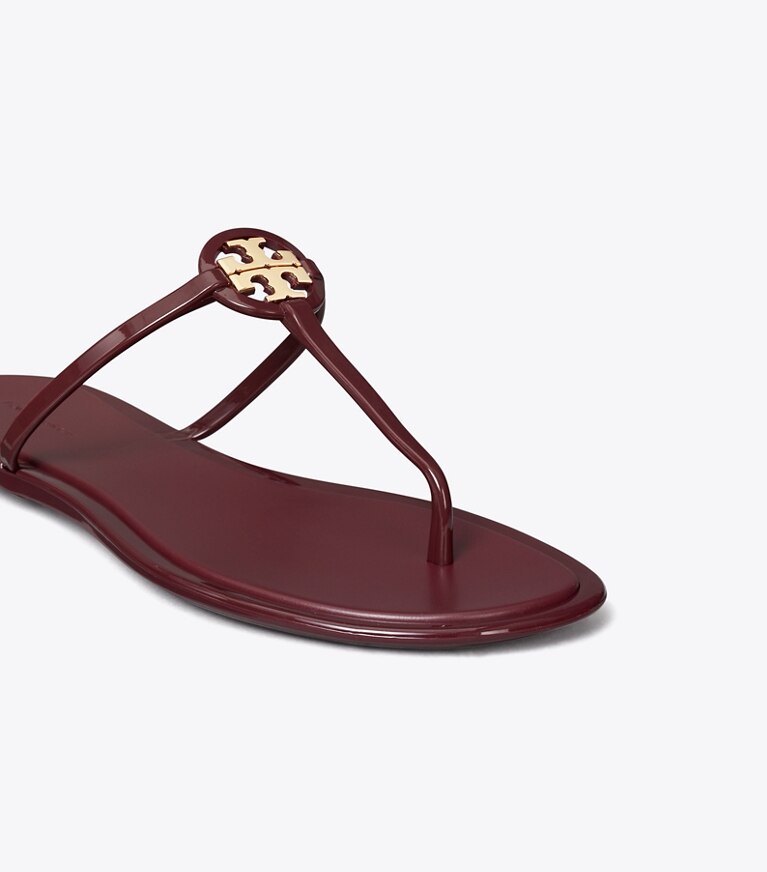Tory Burch designer sandales Sandale Jelly Mini Miller dans DARK RASPBERRY / GOLD détails