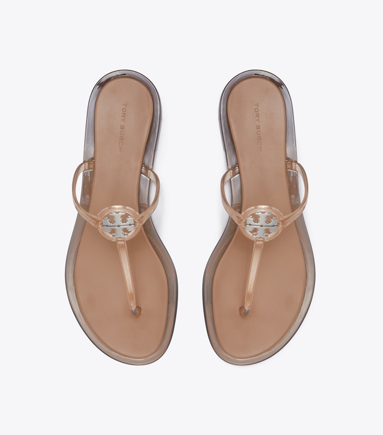 Tory Burch designer sandales Sandale Jelly Mini Miller dans TRANSPARENT LIGHT COCOA vue du dessus