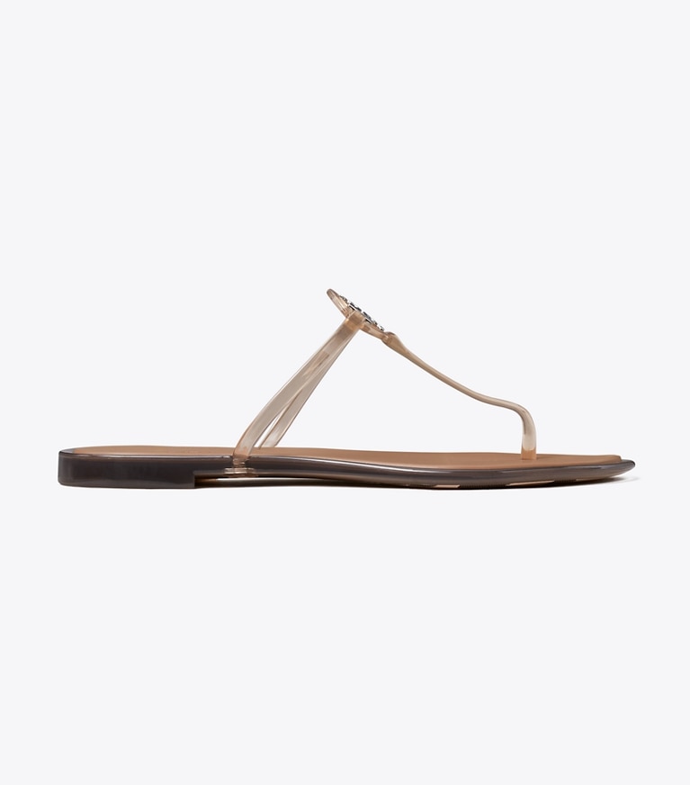 Tory Burch designer sandales Sandale Jelly Mini Miller dans TRANSPARENT LIGHT COCOA de côté