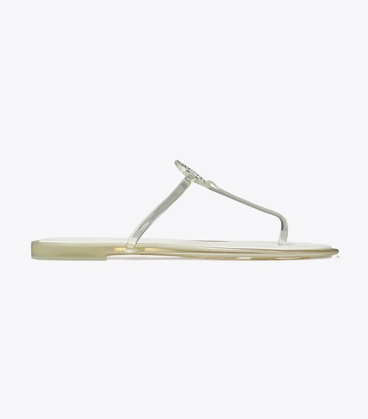 Tory Burch designer sandales Sandale Jelly Mini Miller dans CLEAR / SILVER de côté