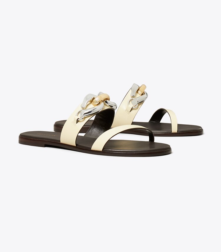 Tory Burch designer sandales Sandale Jessa à deux brides dans SOFT CUSTARD angle