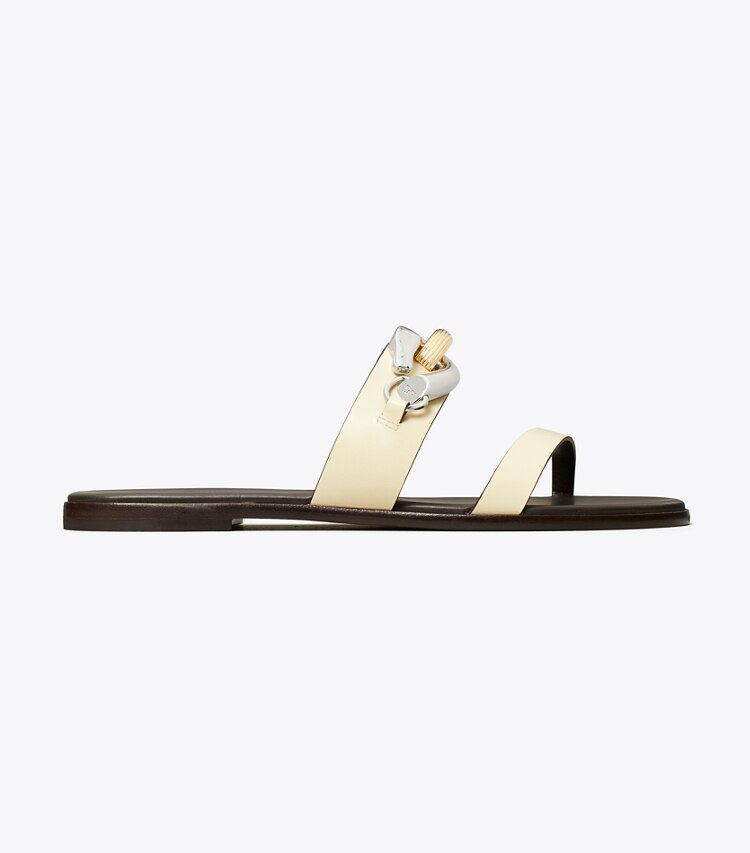 Tory Burch designer sandales Sandale Jessa à deux brides dans SOFT CUSTARD de côté