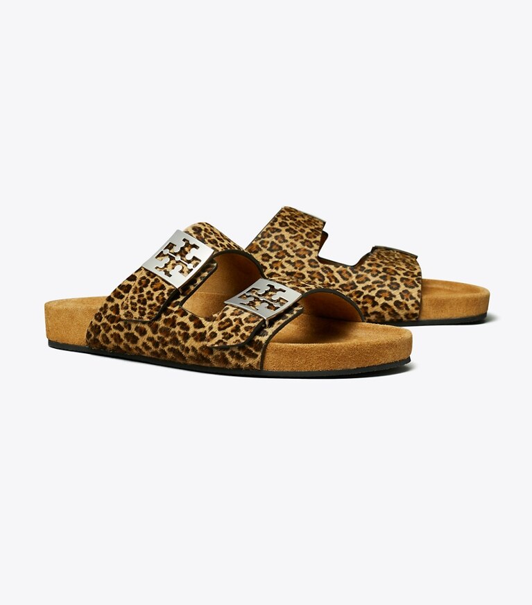 Tory Burch designer sandales Sandale Mellow dans LEOPARD MULTI / LIGHT TEAK angle