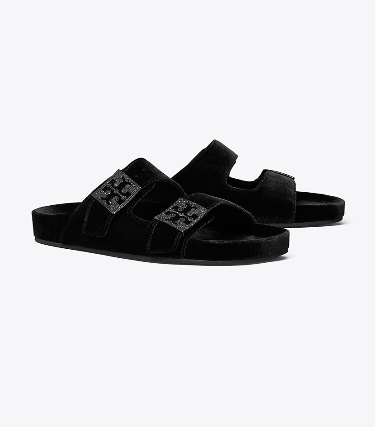 Tory Burch designer sandales Sandale Mellow Pavé dans PERFECT BLACK / JET angle