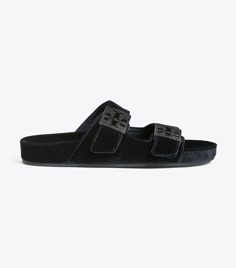 Tory Burch designer sandales Sandale Mellow Pavé dans PERFECT BLACK / JET de côté