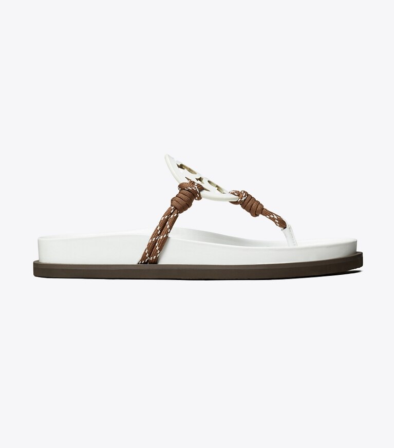 Tory Burch designer sandales Sandale Miller Cloud en corde dans CLOUD / COCOA MULTI de côté