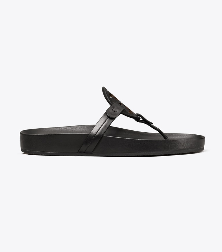 Tory Burch designer sandales Sandale Miller Cloud dans PERFECT BLACK de côté