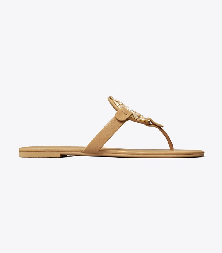 Tory Burch designer sandales Sandale Miller Deco dans GINGER SHORTBREAD de côté